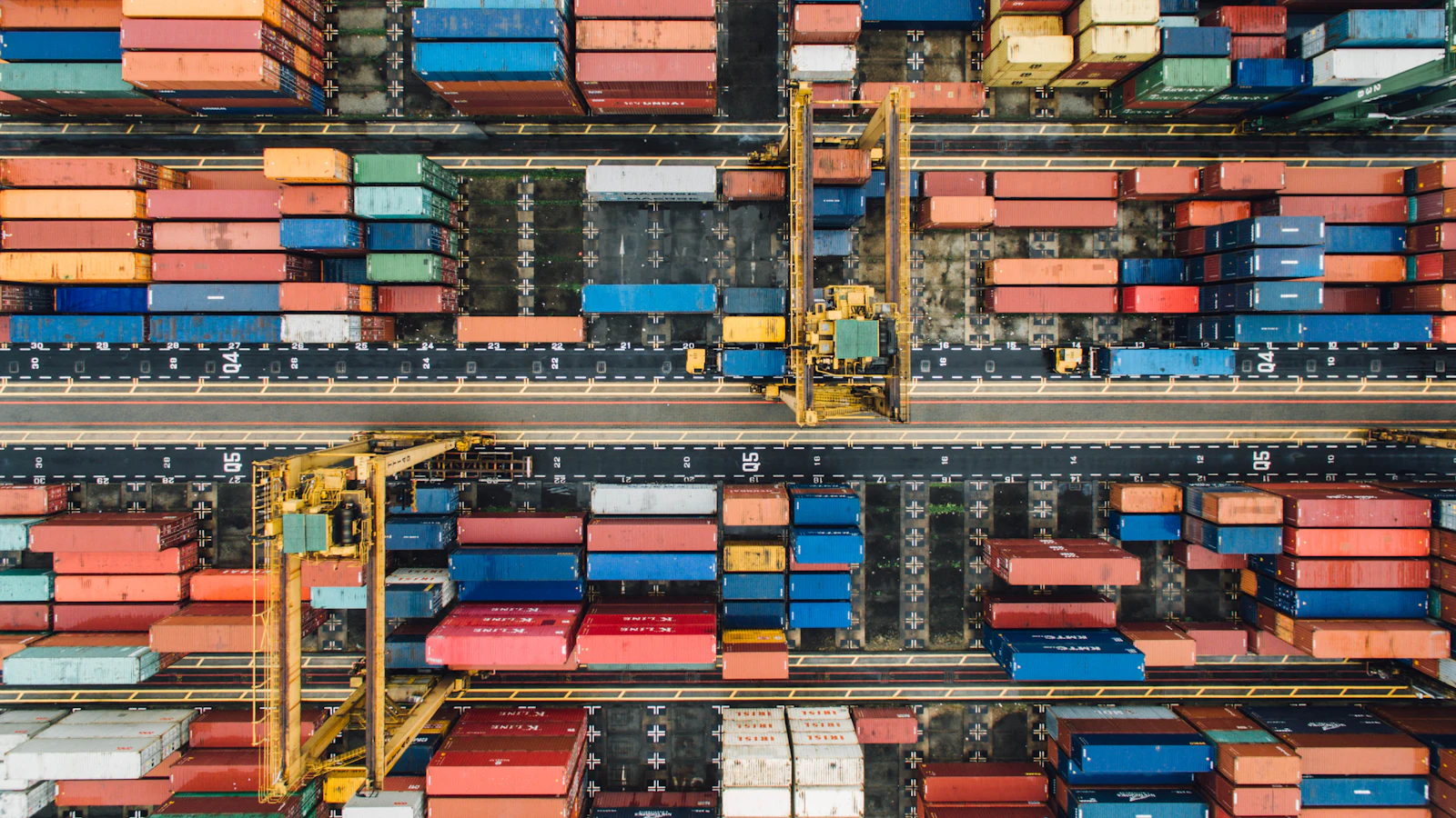 Container terminal seen from above