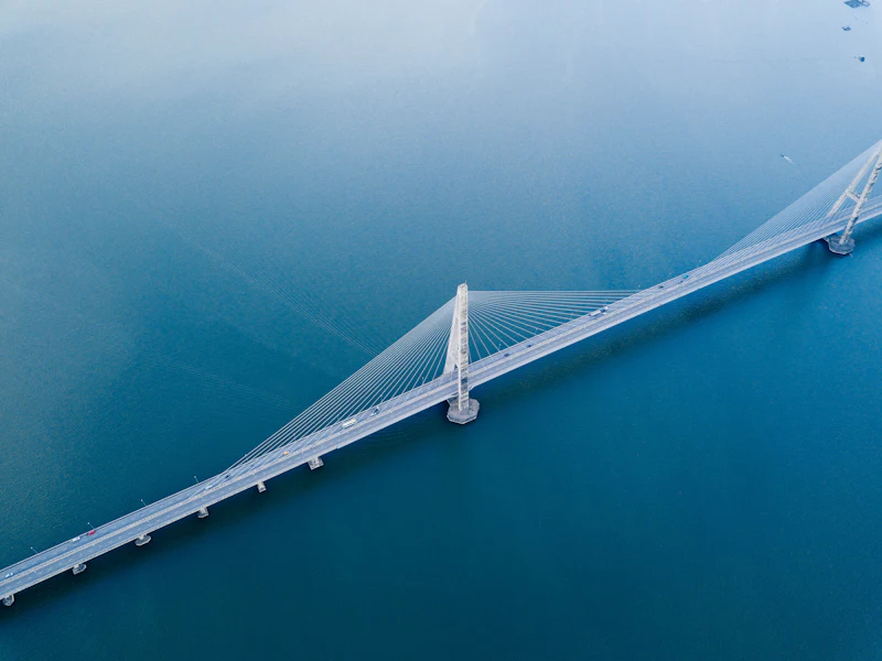 Road bridge seen from above