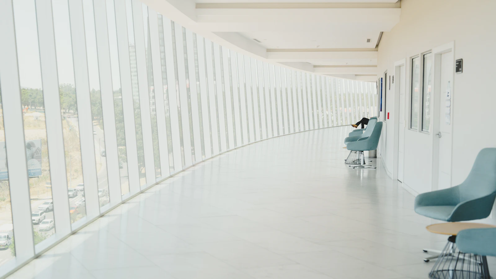 Glazed gallery of a health facility