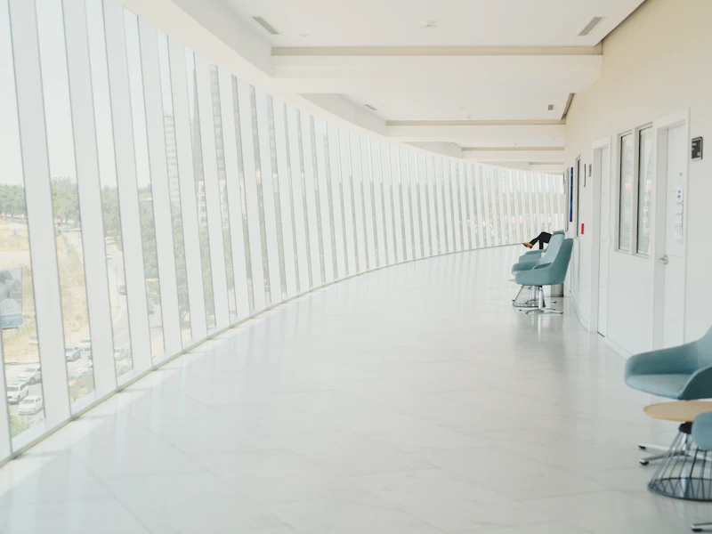 Glazed gallery of a health facility