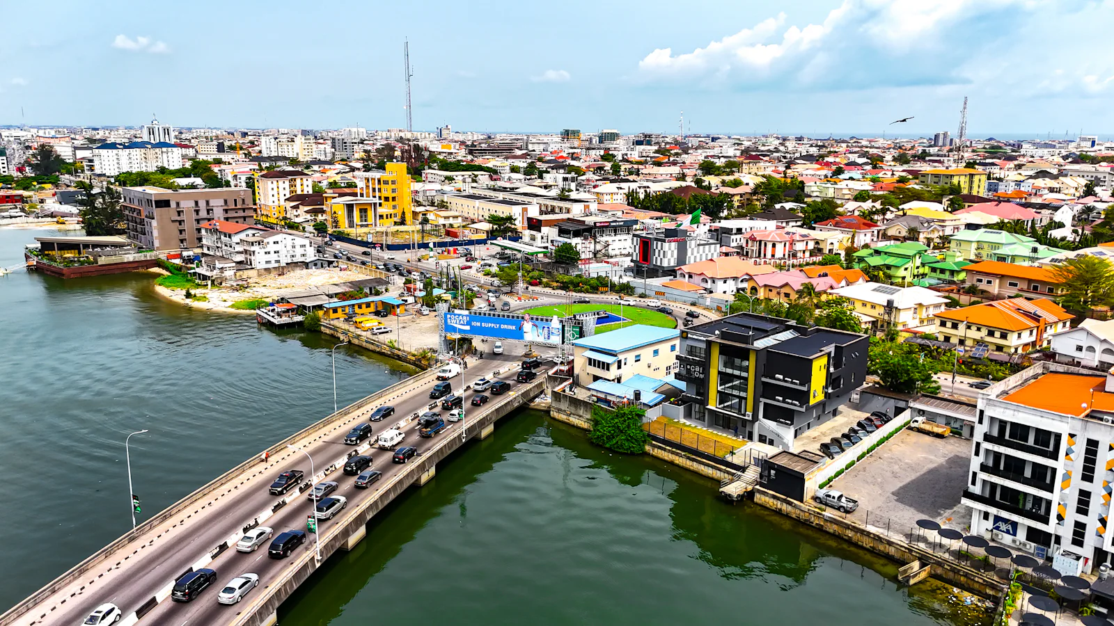 Aerial view of a growing city
